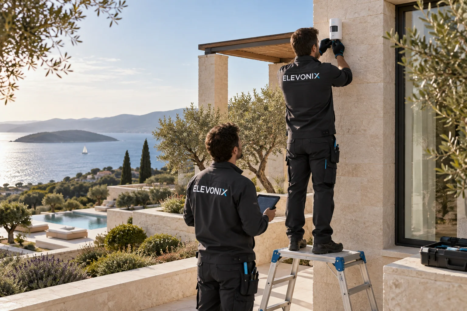 Ενδεικτική απεικόνιση AI τεχνικών Elevonix — Κτήμα οικογένειας Λεμού